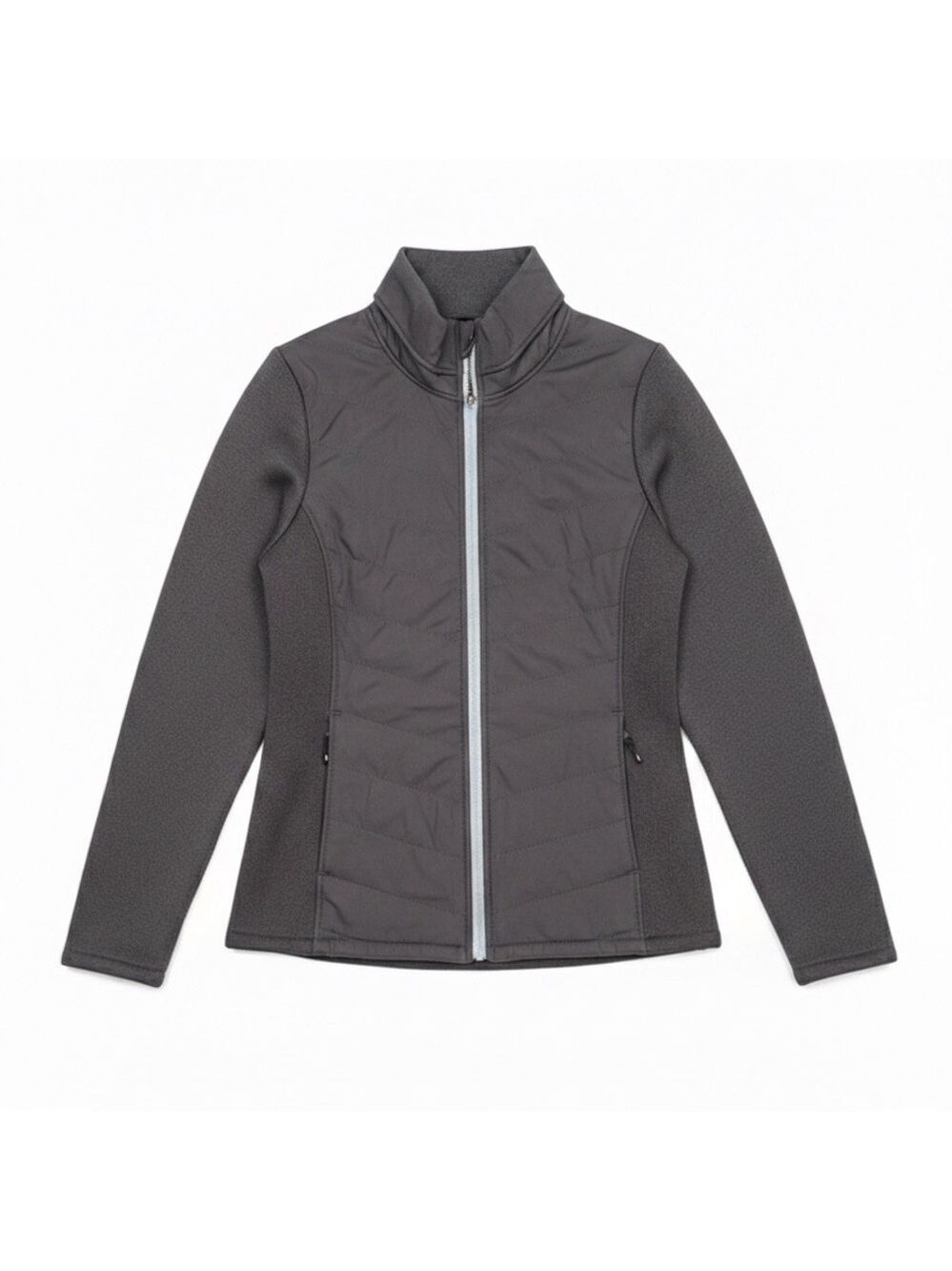 FootJoy Full Zip Golf Jacket Charcoal Grey Pockets Embroidered Logo Small EUC